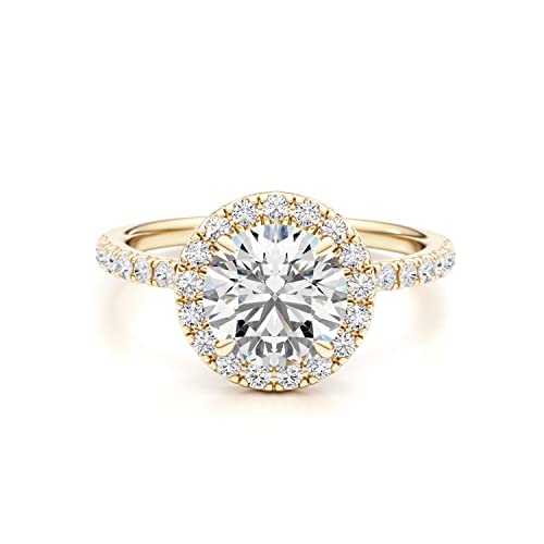 1/2 Carat Lab Grown Diamond and 2 Carat Moissanite Engagement Ring for Women in 14k White/Yellow/Rose Gold (D-E, VS, cttw) Wedding Ring Size 5.5 to 8 (10)3