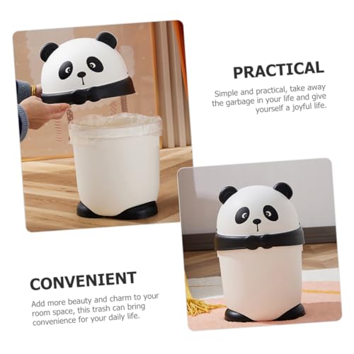 Papelera pequeña de mesa con tapa diseño Panda miniatura 4
