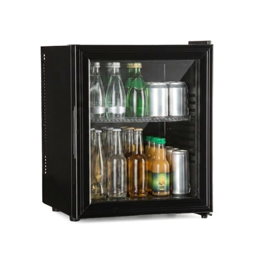 KLARSTEIN Brooklyn Mini Frigo de Chambre, Mini Bar, Refrigerateur Aliments, Boissons, Porte en Verre, Etagères Réglables, Petit Frigo Camping, Voiture, Mini...