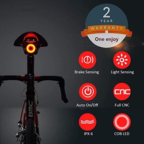Nkomax Smart Bike Tail Light with Extra Straps (New Installation Method)
