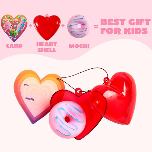 JOYIN 28 Packs Valentines Day Gifts for Kids, Classic Mochi Squishy Toy with Heart Valentines Day Cards for Kids School Classroom, Stress Relief Toy for Valentine Party Favors, Class Exchange Prize by JOYIN - Image 6