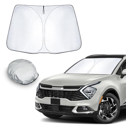 CDEFG Compatible con Kia Sportage NQ5 2022-2024 2025 Parasol Coche Delantero Parabrisas Protector Plegable con Gran Pantalla Anti UV Rayos Mejor Fresco-Parasol Sportage 2025 Accesorios