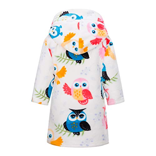 Boys Girls Hooded Pajamas Soft Coral Fleece Bathrobe Unisex Dressing Gown Sleepwear #TOP1