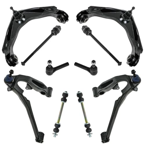 TRQ Front Steering & Suspension Kit Control Arm with Ball Joint Sway Bar Stabilizer Link Tie Rod Compatible with Chevrolet GMC Hummer