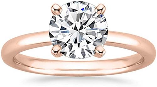 1/2 Carat 14K White Gold Round Cut Solitaire Diamond Engagement Ring (0.5 Carat K-L Color I2 Clarity)