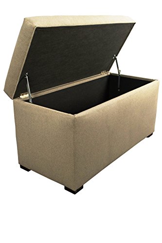 MJL Furniture Designs Angela Collection Button Tufted Upholstered Lift Top Medium Sized Bedroom Chest Storage Trunk, Dawson Series, Pismo