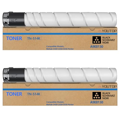 2PK TN514 TN-514 A9E8130 cartouche toner noir compatible Konica Minolta bizhub
