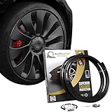 AlloyGator Black Alloy Wheel Protectors to Avoid Kerb Scratches & Scuffs – Fits Up to 24" x 4 Wheels | Fits All Cars | Adhesive Free Car Exterior Accessory | 15 Colour Options