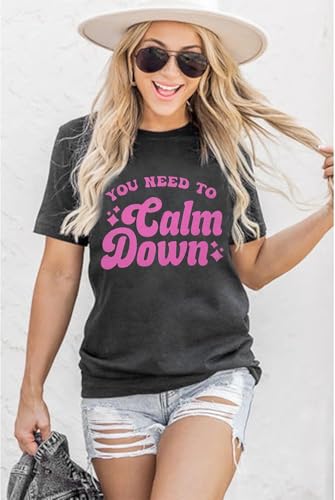 You Need to Calm Down T-Shirt Woman Country Concert Tops Music Lovers Tee LGBTQ Pride Gift Tops4