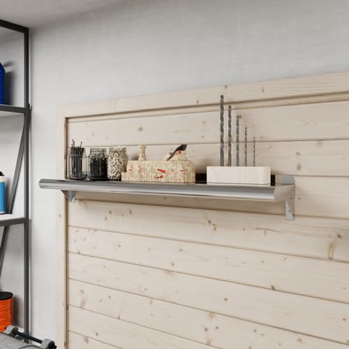 Image of AmGood 6 in. x 36 in. Stainless Steel Wall Shelf | NSF | Metal Shelving | Garage, Laundry, Storage, Utility Room | Restaurant, Commercial Kitchen