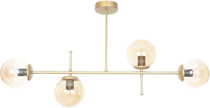 Fer Avize  ello Modern L ks Tasar m Gold Renk Bal Caml  Tavan Yemek Masas   st  -Salon 4 l  Avize