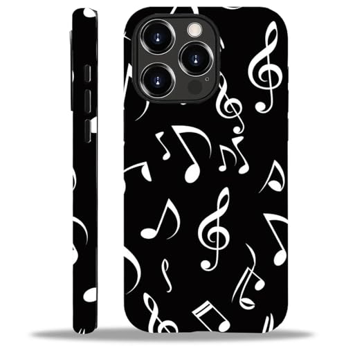 yicomon Compatible with iPhone 12 Pro Max Case, Music Note Pattern Print Matte Phone Case Durable Fashion Funny Liquid Silicone Case Soft Anti-Scratch Shockproof Protective Cover
