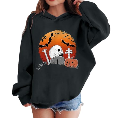 Cute Hoodies for Girls Halloween Pumpkin Hooded Sweatshirts Soft Oversized Pullover 2025 Trendy Winter Clothes