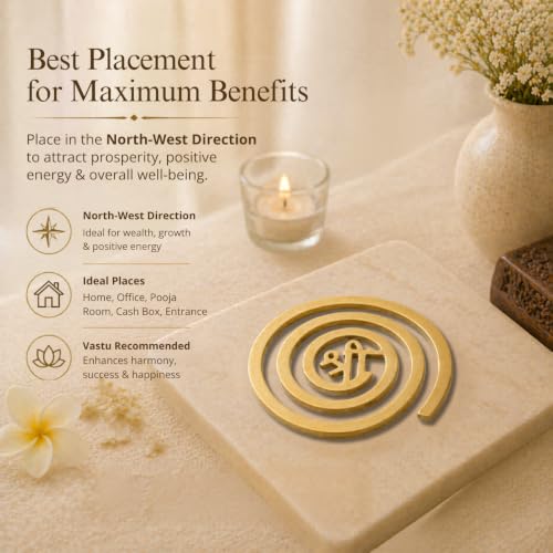 Image of Vastu Helix Brass (Shree) | Helix Earth (North-West) | Main Door Entrance & Toilet Dosh Correction | Vastu Dosh Nivaran Remedies (4-inch) | Pack of 3