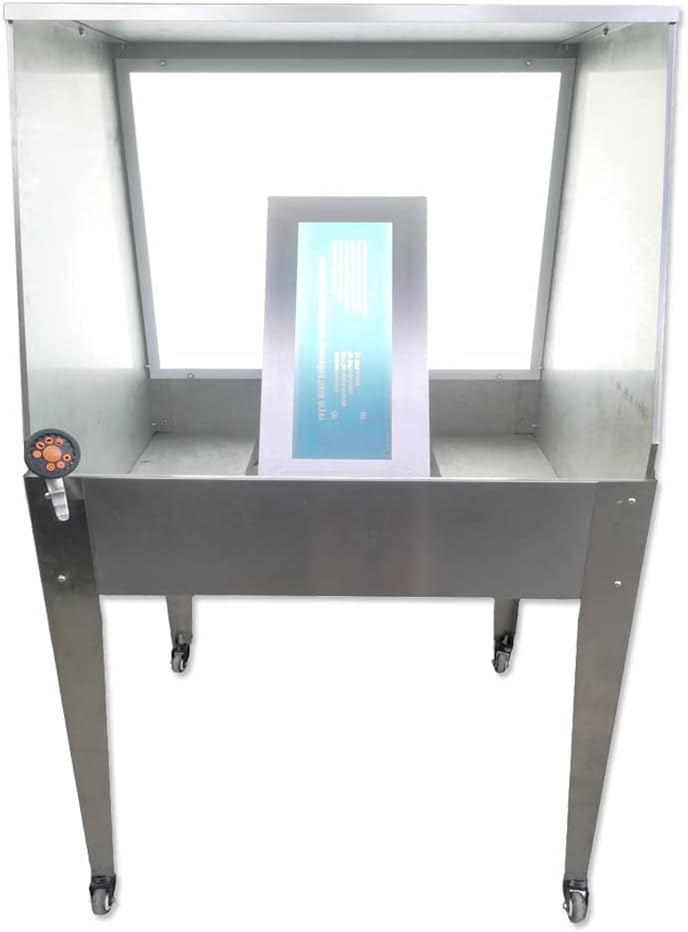 CALCA 40W Screen Printing Steel Washout Booth 33.8in w/Backlit System with 9 Spary Patters