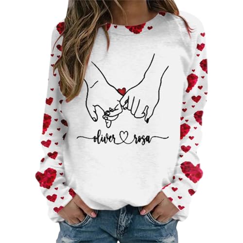 Sweat-shirt à col rond imprimé Saint-Valentin, le cadeau idéal en taille XL