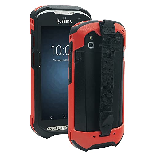protective cover bumper case rugged boot with hand strap for zebra tc51 tc510k tc52 tc56 tc57 red