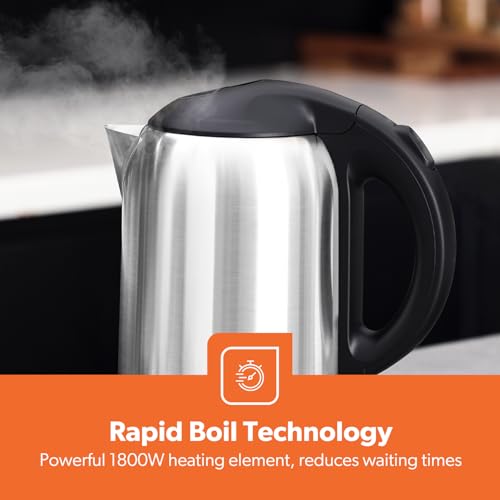 GEEPAS Electric Kettle | 1.8L Cordless Stainless Steel Jug Kettle with LED Indicator | Fast Boiling for Hot Water Tea Coffee | Boil Dry Protection Auto Shut Off Swivel Base 1800W - Image 2