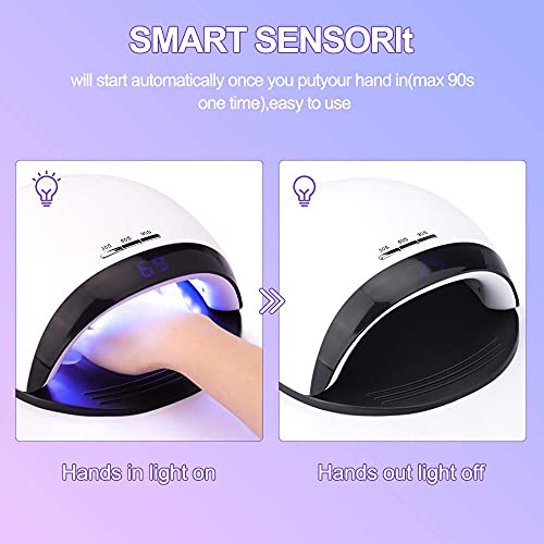 120W(max) Nageltrockner Lampe, UV LED Nagellampe, Nagellampe mit 30/60/90 Timer Einstellungen Professionelle Nail dryer… – Bild 5