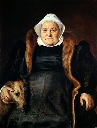 Tableau Portrait Femme Âgée Frans Floris Impression Toile Murale Déco Chambre 60x90cm