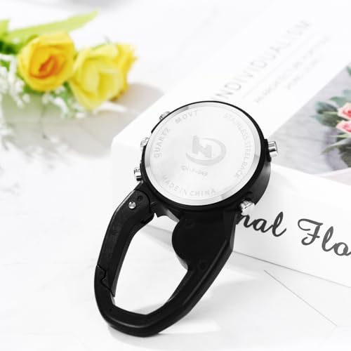 Image of JewelryWe Men Women Digital Clip Watch Mini Microlight Backpack Buckle Belt fob Watches for Rock Climbing Doctors Nurses Chefs for Mother's Day