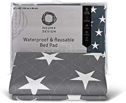 Neuma Design Bed Pads for Incontinence - 52” x 34” Large Reusable Washable Waterproof Mattress Protector - Pee Pad for Adults, Seniors, Kids, Hospitals, Pets - Durable Underpads (1 Pack)