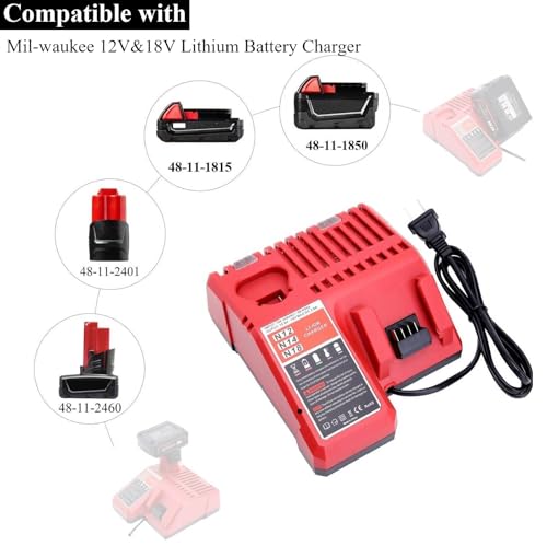 image for M-12 M-18 Multi-Voltage Battery Charger Compatible with Mil-waukee - L
