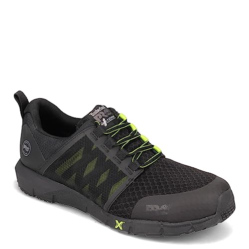 Image of Timberland PRO Men's Radius Composite Safety Toe Industrial Athletic Work Shoe, Black /High-Viz, 13 W