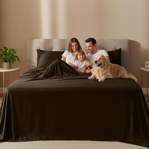 Image of Utopia Bedding Twin Bed Sheets Set - 3 Piece Bedding - Brushed Microfiber - Shrinkage and Fade Resistant - Easy Care (Twin, Brown)