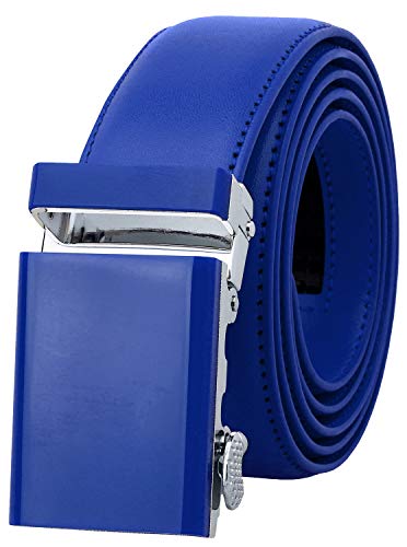 Image of Falari Men Unisex Genuine Leather Ratchet Dress and Casual Belt, Automatic Sliding Buckle, Trim to Fit