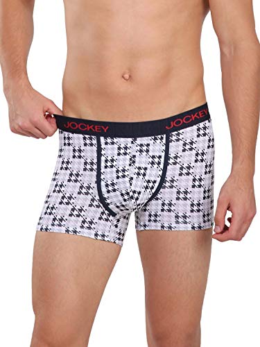Image of Jockey US63 Men's Super Combed Cotton Elastane Stretch Printed Trunk with Ultrasoft Waistband (Prints May Vary)