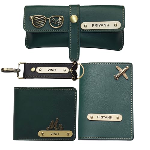Personalized Name & Charm Leather Wallet Mens Combo Gift Set Nexo...