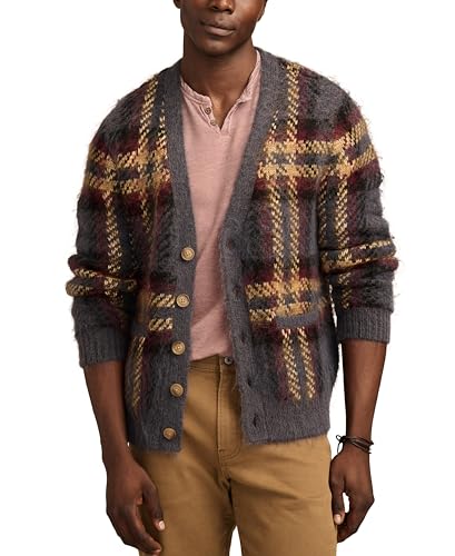 Lucky Brand Men's Jacquard Brushed Cardigan