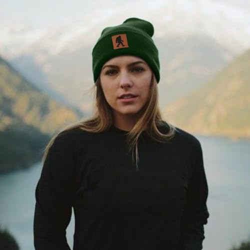 Image of Bigfoot Beanie for Men - Sasquatch Hat Winter Knit Cuffed Beanie for Women - Bigfoot Gifts for Christmas & New Year
