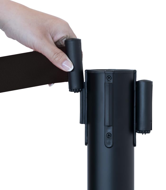 Pack 2 Postes Separadores con Cinta Extensible Catenarias 32cm x 2m Negro