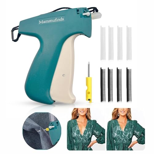 Micro Stitching Tagging Gun Kit for Clothes, Mini Sticky Sewing Gun, 1 Extra fine Needle, 3000 Black & White Micro Stitch Fasteners, Mini Sewing Stapler Micro Stitching Gun for Clothes