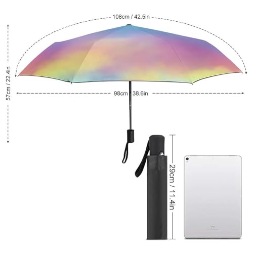 Parapluie pliant arc-en-ciel compact et résistant à dégradé doux - 2