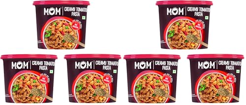 Image of MOM - Meal of the Moment, Creamy Tomato Pasta, 65 / 74g (Pack of 6) - Ready to eat | No added Preservatives | Instant Meals | 100% durum wheat