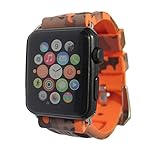 Sport Camo Waterproof Band Compatible for Apple Watch 42/44mm Camouflage Silicone Strap for iWatch 6