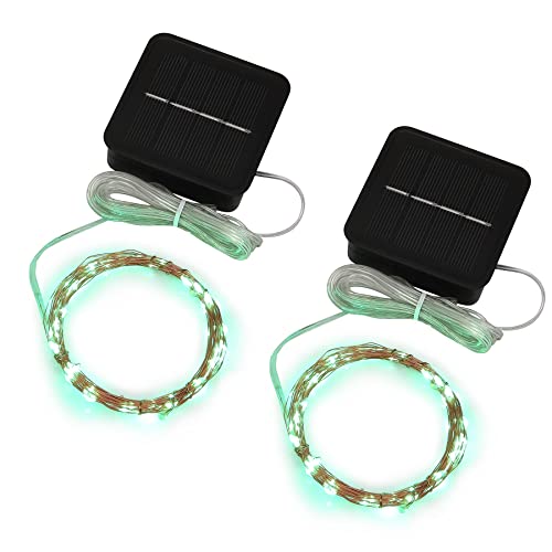 MAGICNIGHT Mini Luces solares para Adolescentes, Cadena de Luces estrelladas para Hadas de jardín, árbol, ferrocarril, Arbor, Valla, 16 pies 50 LED, 2 Unidades