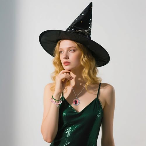 Witch Friendship Matching Bracelets Crown Witch Hat Matching Bracelets Witch Necklace with Bracelet Witch Merch Accessories Gifts4