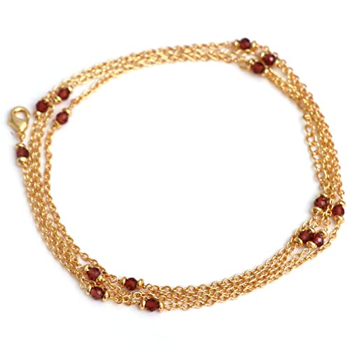 Gempires Natural Station Necklace, Handmade jewelry With 34 + 2 Inch 14k Yellow Gold Plated Adjustable Chain4