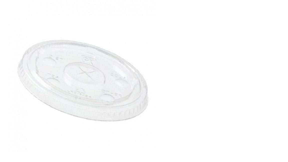 Clear Straw Slotted Flat Lid for Fabrikal 9 & 10 oz. Plastic Cups - 2500 per case by Fabri-Kal – Plastic, Clear, Model LKC9/10