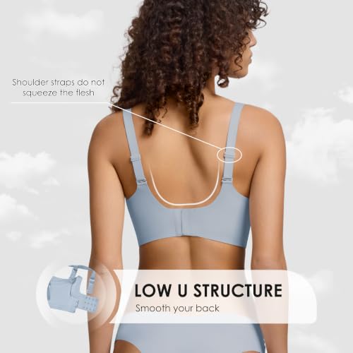 Image of Seamless Wireless Bra for Women with Support - No Underwire Full Coverage Push Up Comfort Bras - Back Fat Smoothing Bralettes