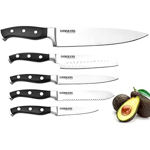 SVENSBJERG Kitchen Knife Set, Chef-Knife-Set, Set of Cooking-Knives Professional | Stainless Steel Cutlery, Sharp, German Brand, High-End | SB-KS201 Cover