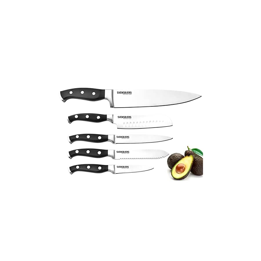 Svensbjerg-Kitchen-Knife-Set-Chef-Knife-Set-Set-of-Cooking-Knives-Professional-Stainless-Steel-Cutlery-Sharp-German-Brand-High-End-SB-KS201 SVENSBJERG Kitchen Knife Set, Chef-Knife-Set, Set of Cooking-Knives Professional | Stainless Steel Cutlery, Sharp, German Brand, High-End | SB-KS201