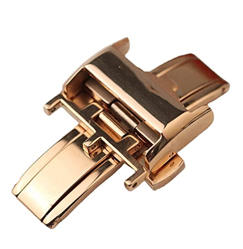 Boucle pliante Longqin 18 mm or rose pour remplacer un fermoir cassé