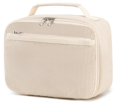 LEDAOU Lunch Bag Kids Insulated Lunch Box Girl Boy Insulated Reusable Lunch Bag for School Picnic Hiking Work (cream-coloured)