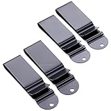 Universal Metal Belt Clips - (Fits 1.75 inch Belts) - (Black) - (4 Pack) - Replacement Steel Clip Attachment Holder for KYDEX Holsters, Sheaths, Cell Phone Cases