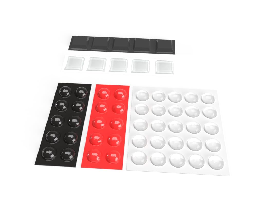 Generic Braille Sticky Bump Dots 55-Pack, Tactile Markers for Visually Impaired or Blind Individuals | Dual-Purpose Braille, Low Vision, and Tactile Identification, Red, Black, Clear